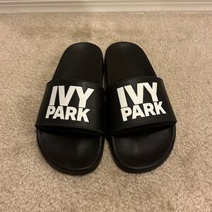 IVY PARK Black and White Slides Sandals 10.5